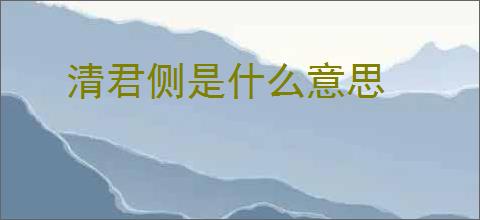 清君侧是什么意思