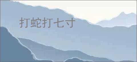 打蛇打七寸
