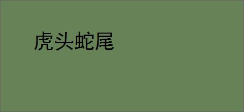 虎头蛇尾