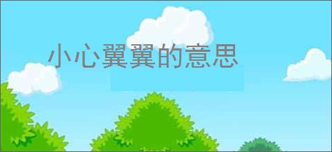 小心翼翼的意思