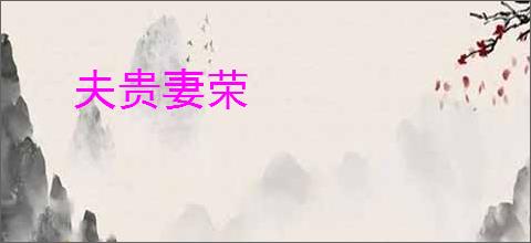 夫贵妻荣