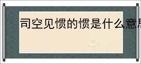 司空见惯的惯是什么意思