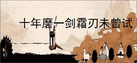 十年磨一剑霜刃未曾试